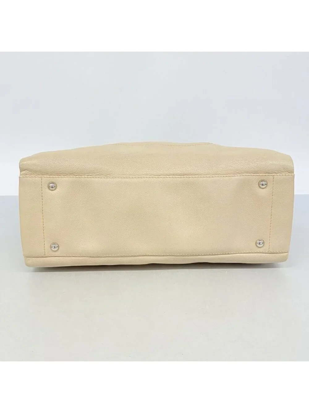 Chanel Tote Bag Caviar Leather Beige Silver